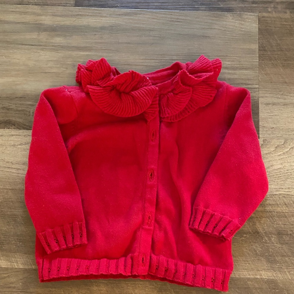 Red cardigan
